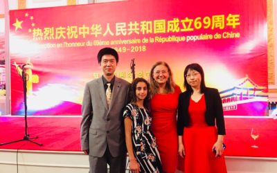 格瑞斯多元文化协会悟恩和Lisa 受中华人民共和国驻蒙特利尔大使馆邀请，参加六十九周年庆典